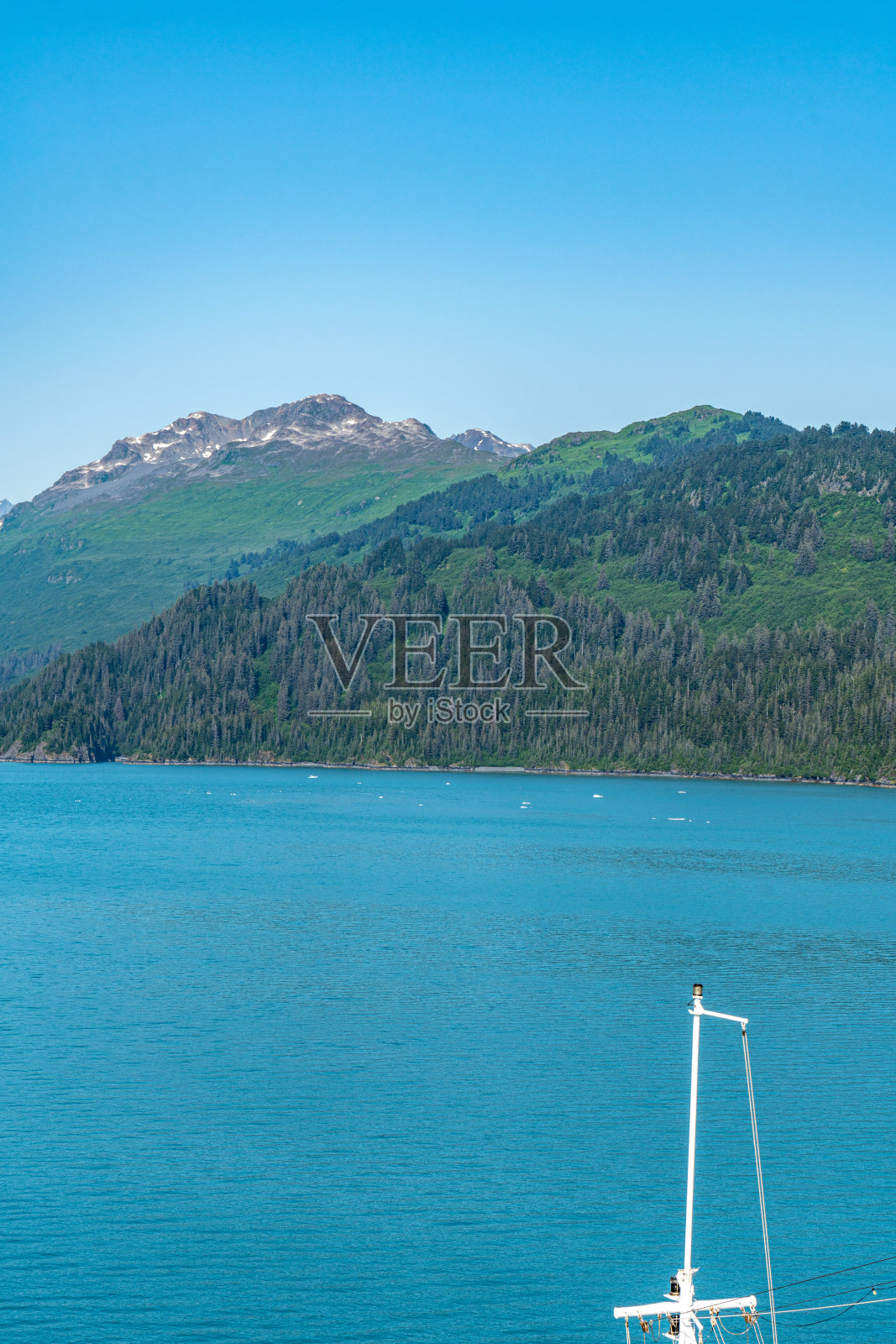 美国阿拉斯加州威廉王子湾学院峡湾的史密斯冰川照片摄影图片