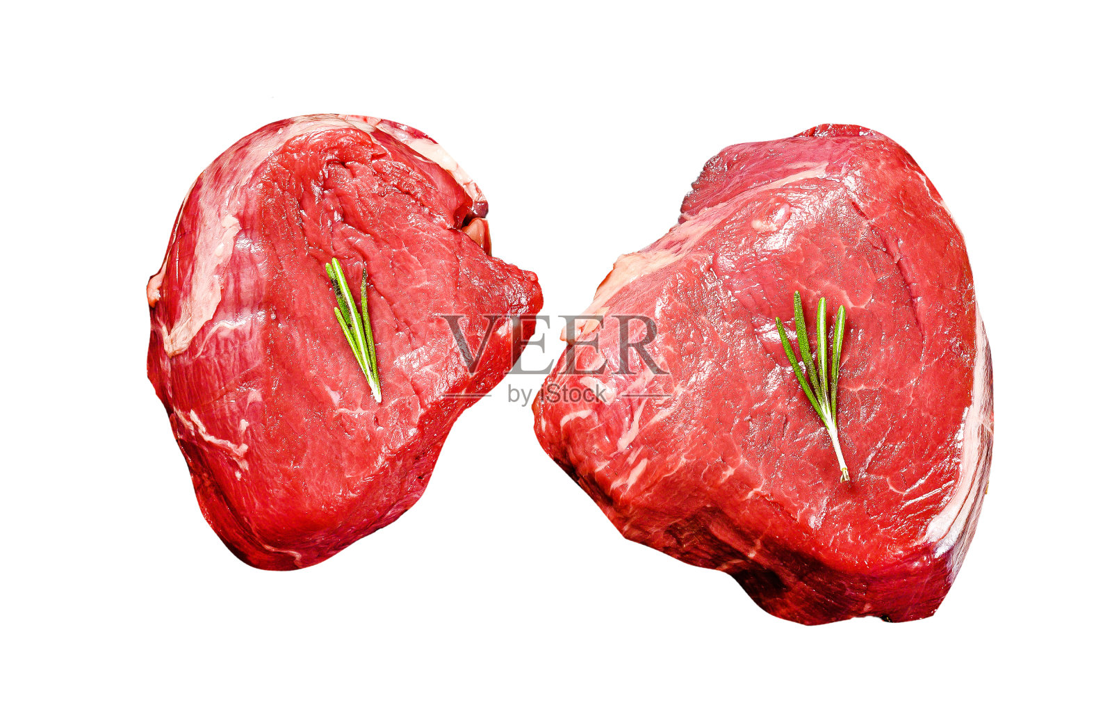 菲力牛排孤立的白色背景。前视图。照片摄影图片