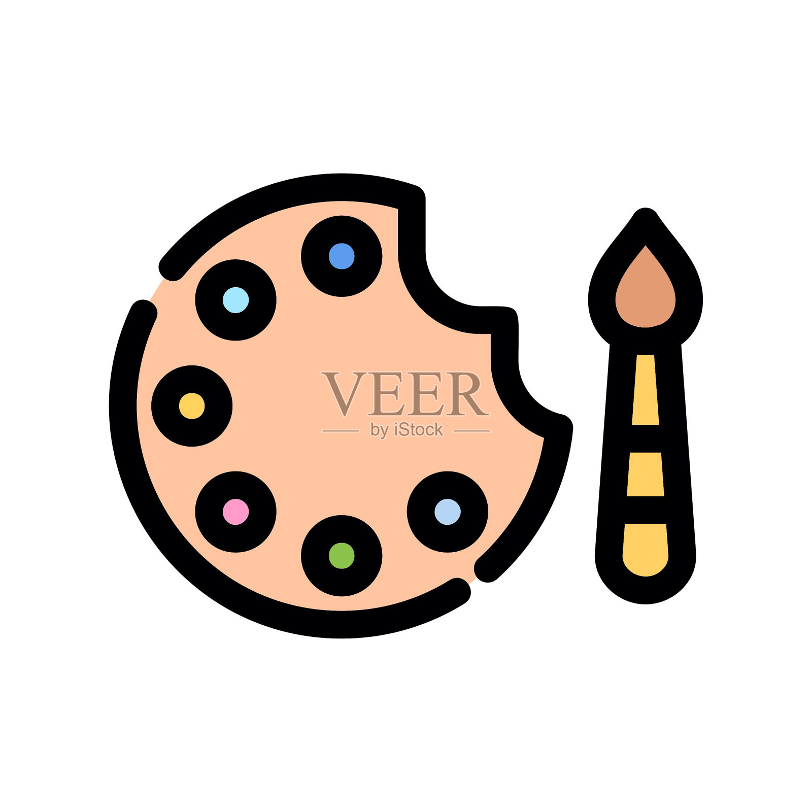 水彩画图标插画图片素材