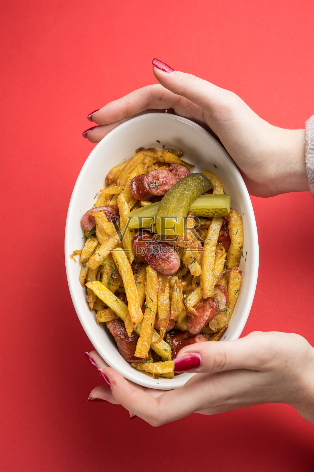 美味的炸土豆。关闭ups照片摄影图片