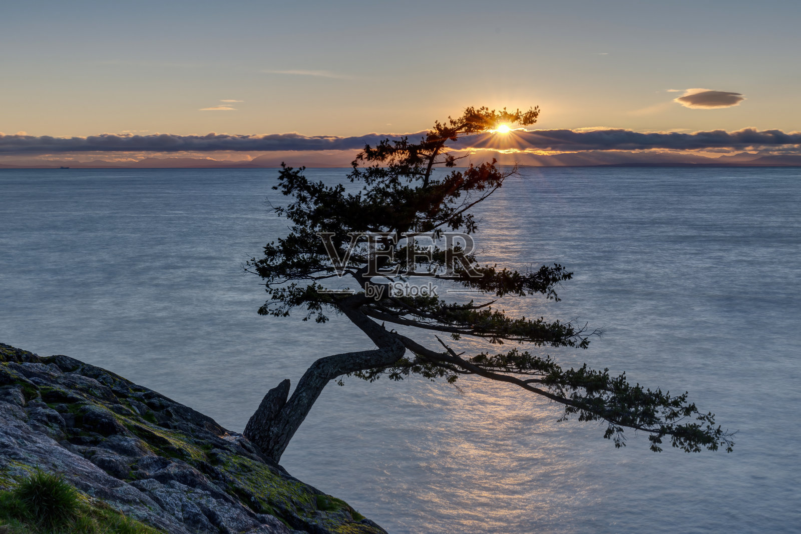 加拿大西温哥华灯塔公园Juniper Point日落照片摄影图片