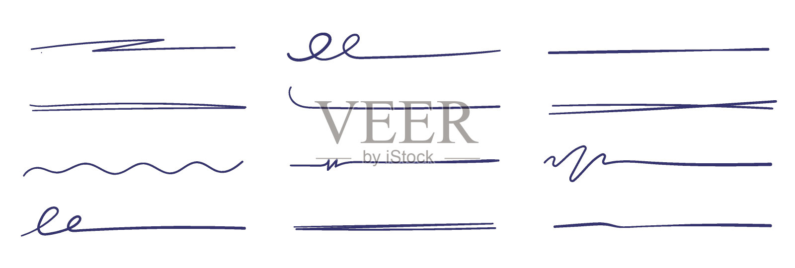 笔强调线条的笔画,用记号笔乱涂乱画。手绘。用笔在课文下面划线。插画图片素材