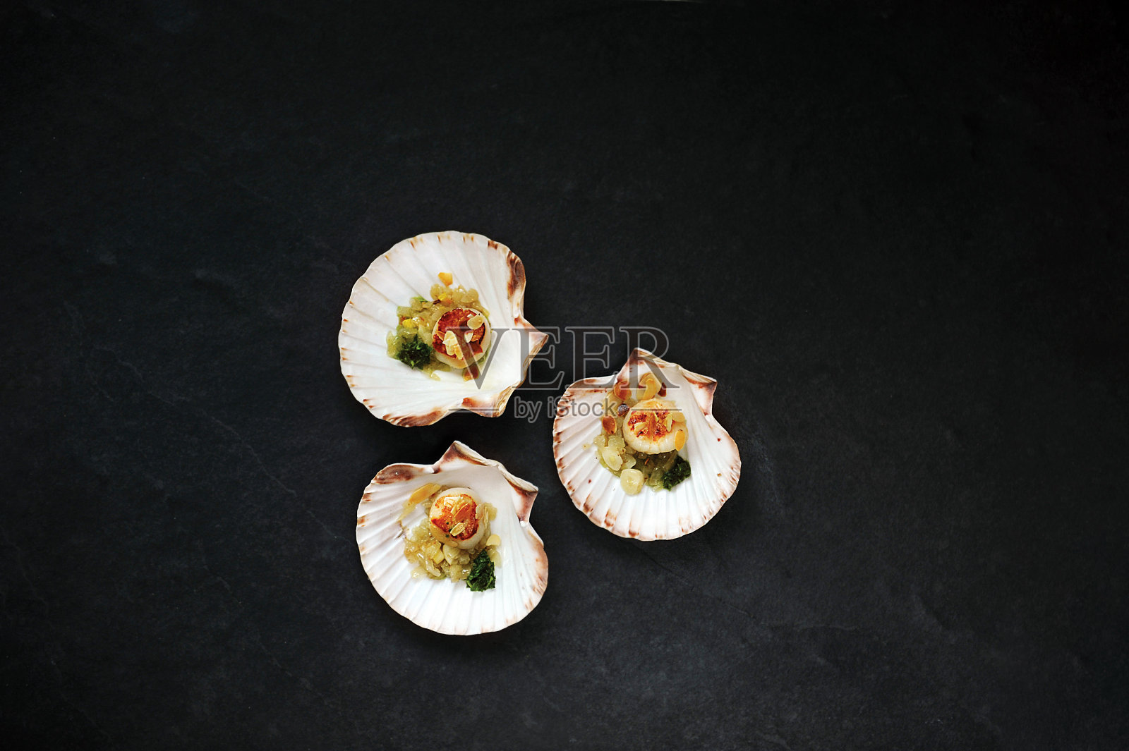 杏仁扇贝照片摄影图片