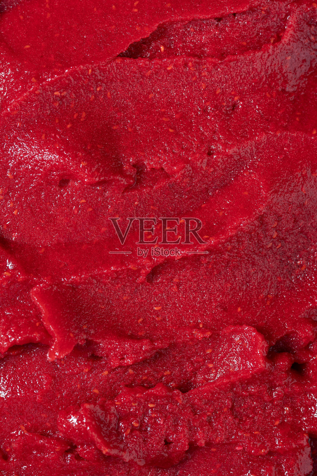 覆盆子冰沙的质地,俯视图照片摄影图片