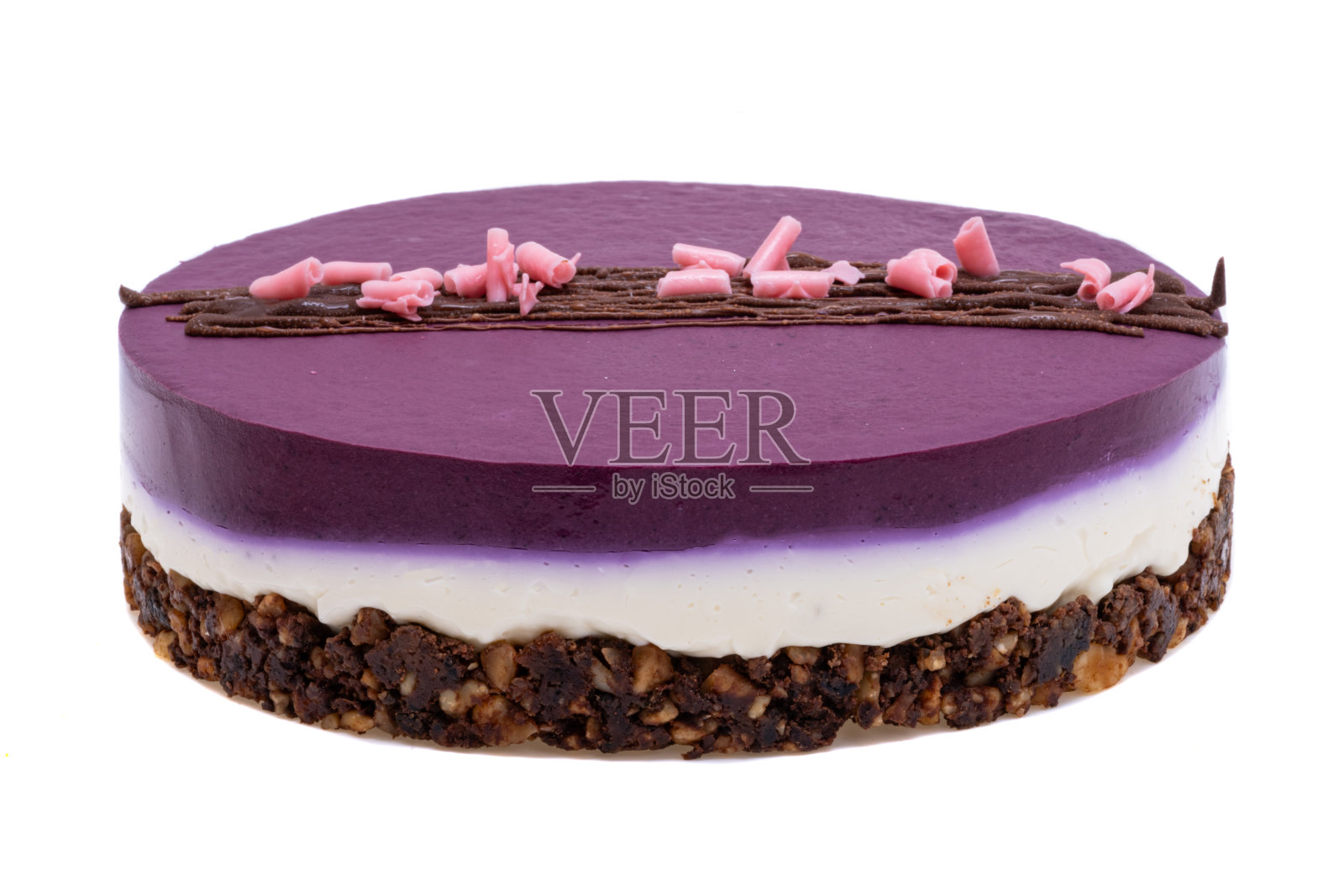 分离蓝莓芝士蛋糕照片摄影图片