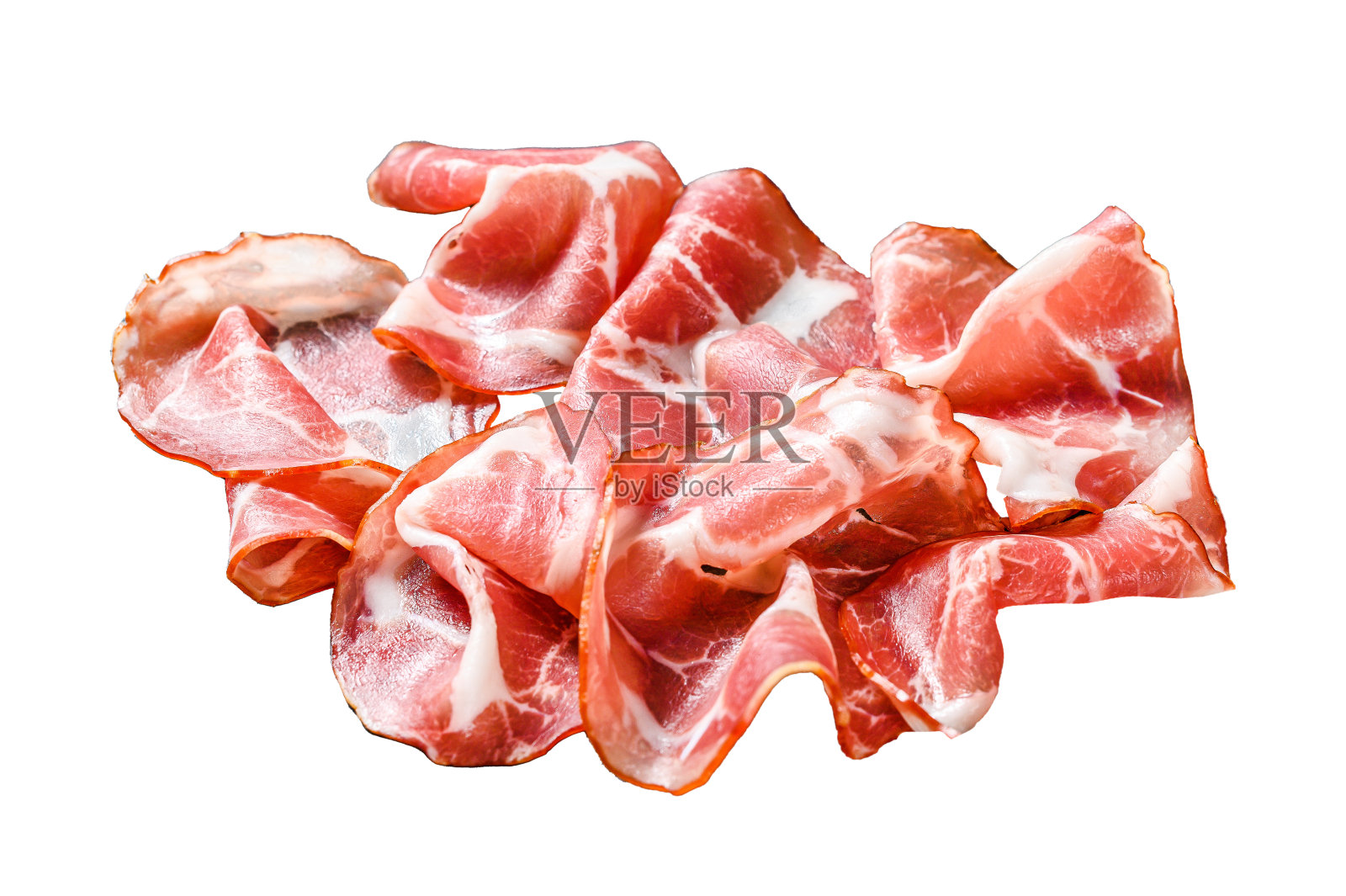 Coppa, Capocollo, Capicollo肉。孤立在白色背景上。前视图。照片摄影图片