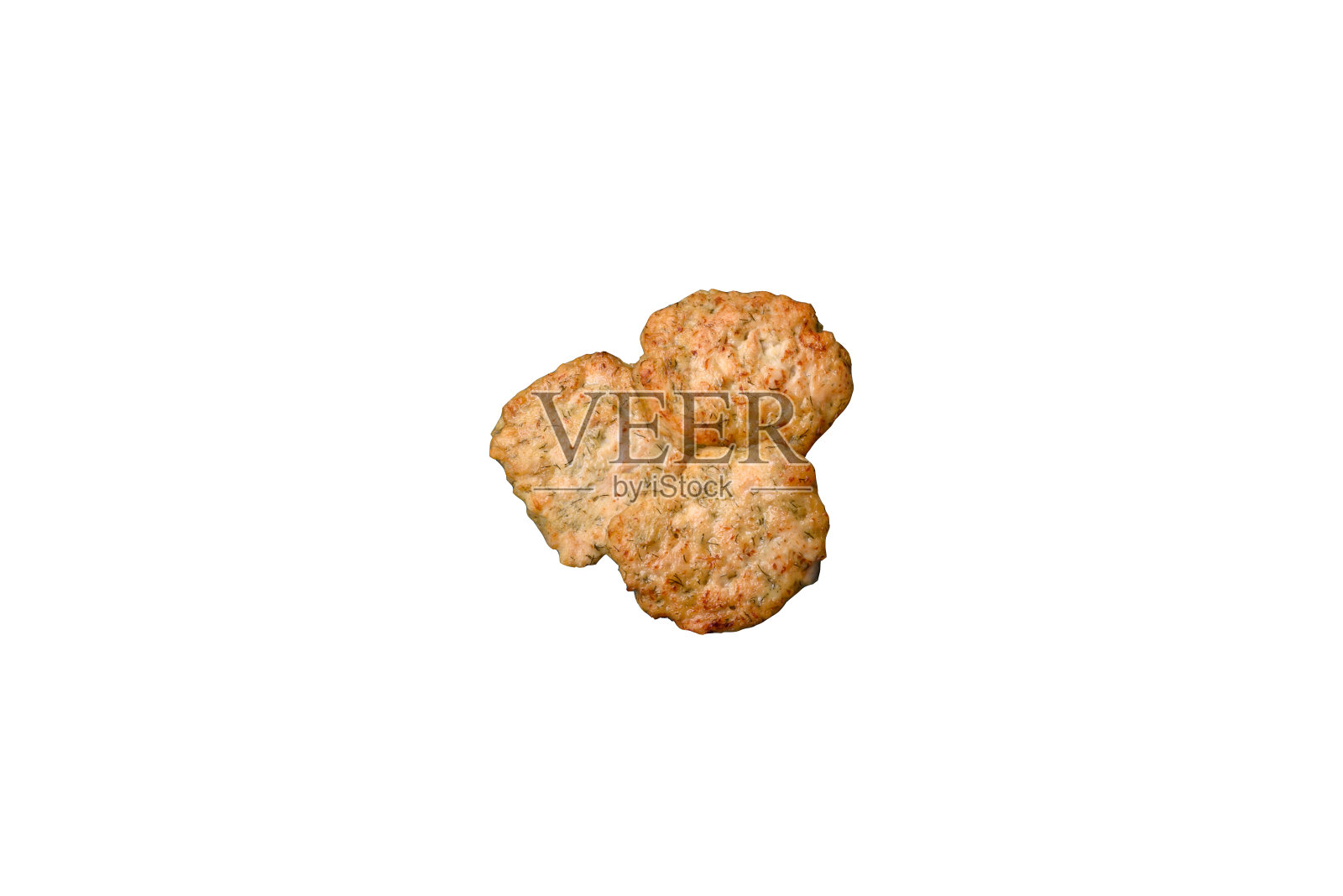 美味的新鲜油炸鱼片,配以香料和香草照片摄影图片