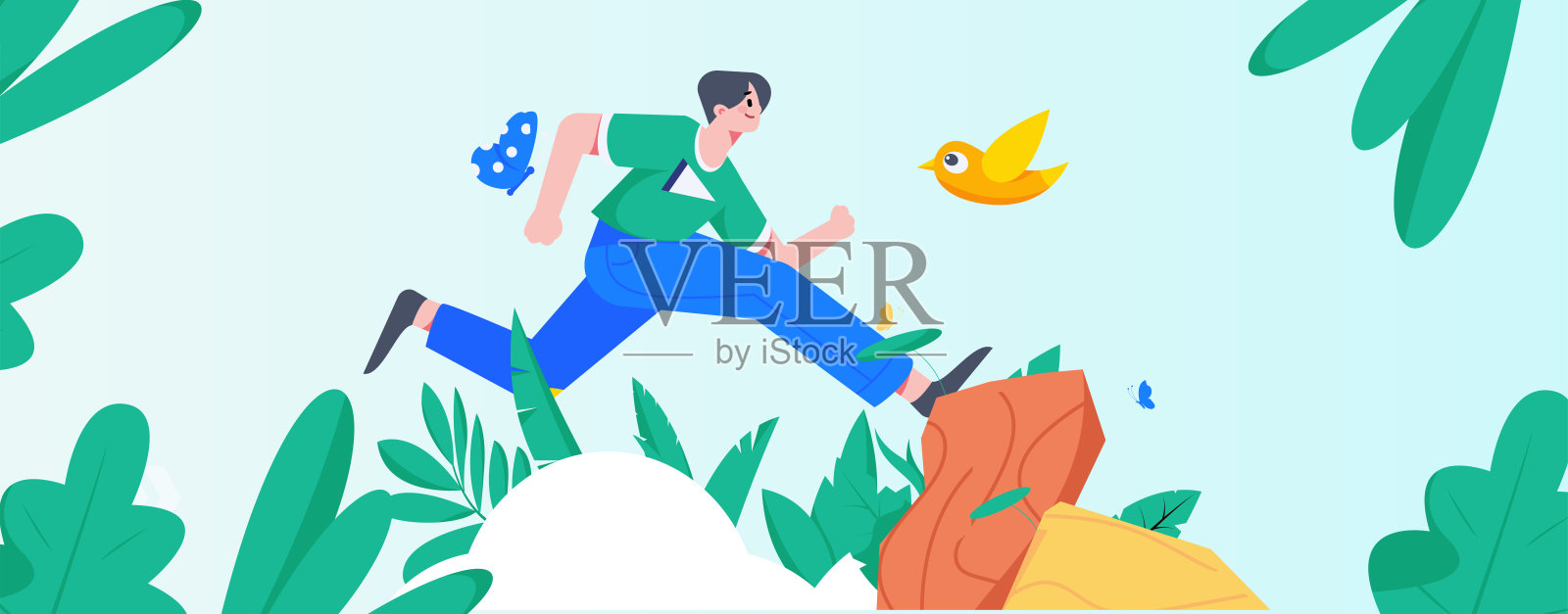 人们锻炼健康跑步矢量互联网运营说明插画图片素材