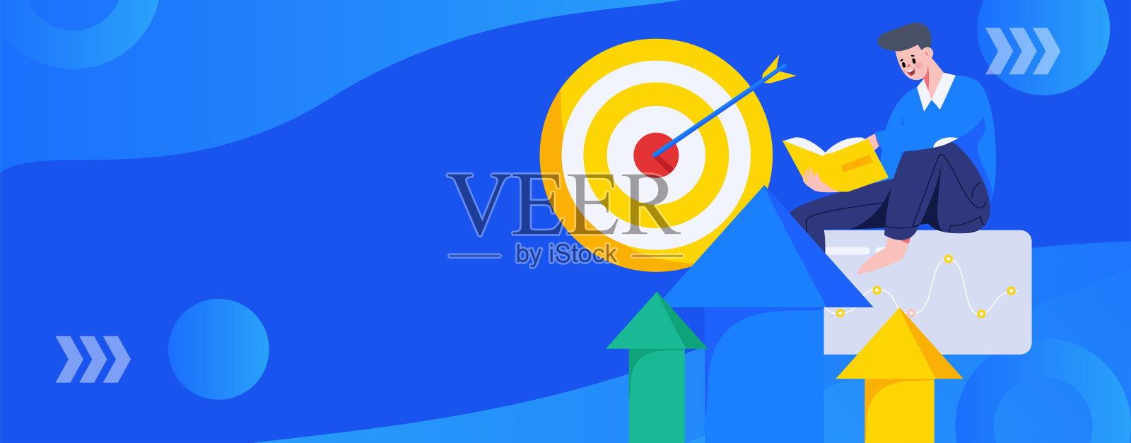 平面矢量插图的业务人员操作的工作场景插画图片素材