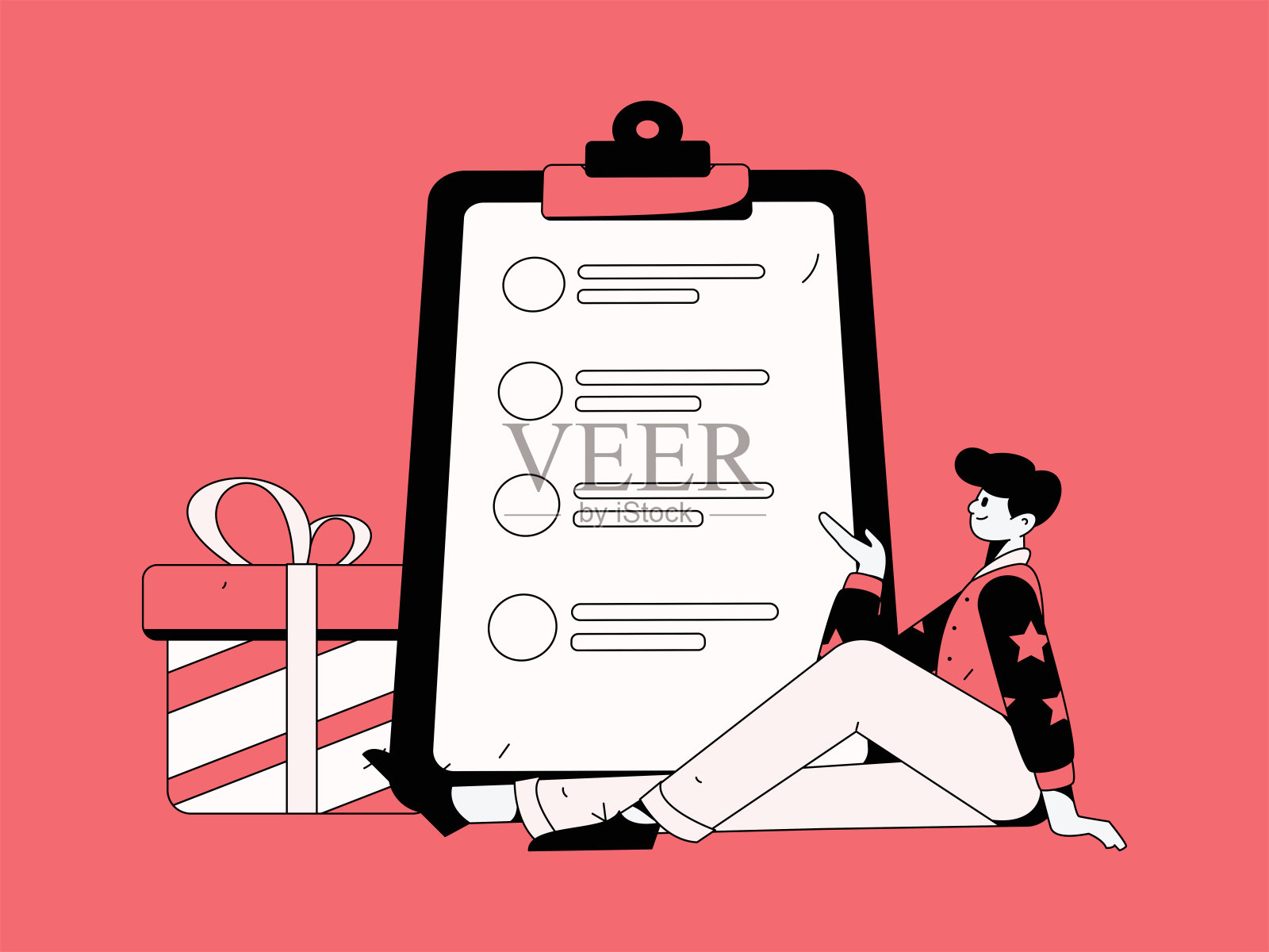 邀请朋友进行问卷平面矢量概念操作手绘插画插画图片素材