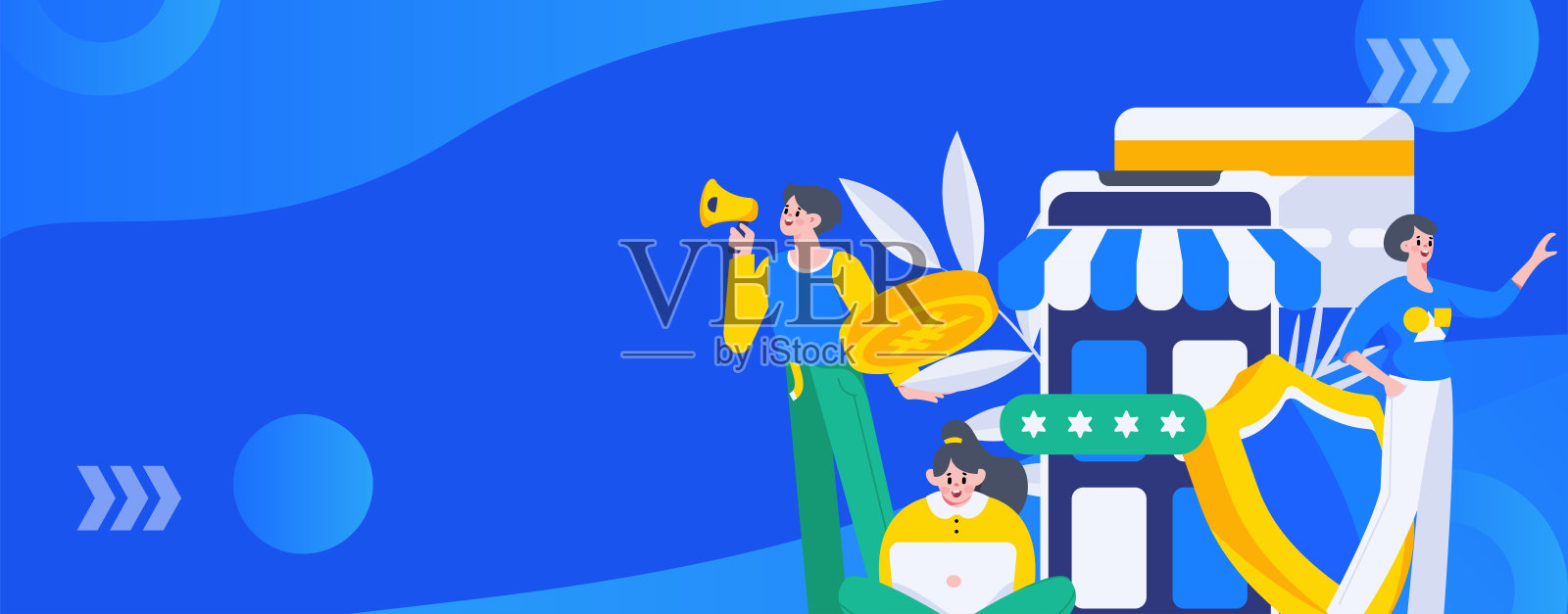 假日购物的人做电子商务网上购物平面矢量概念操作手绘插图插画图片素材