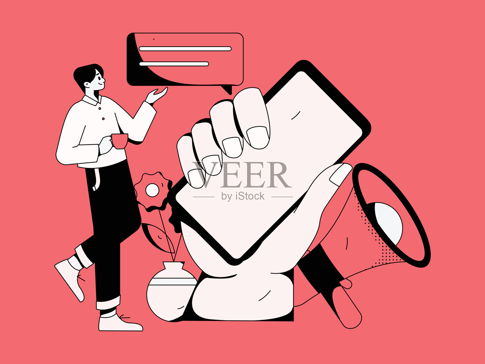 通知公告矢量创意平面手绘插图插画图片素材