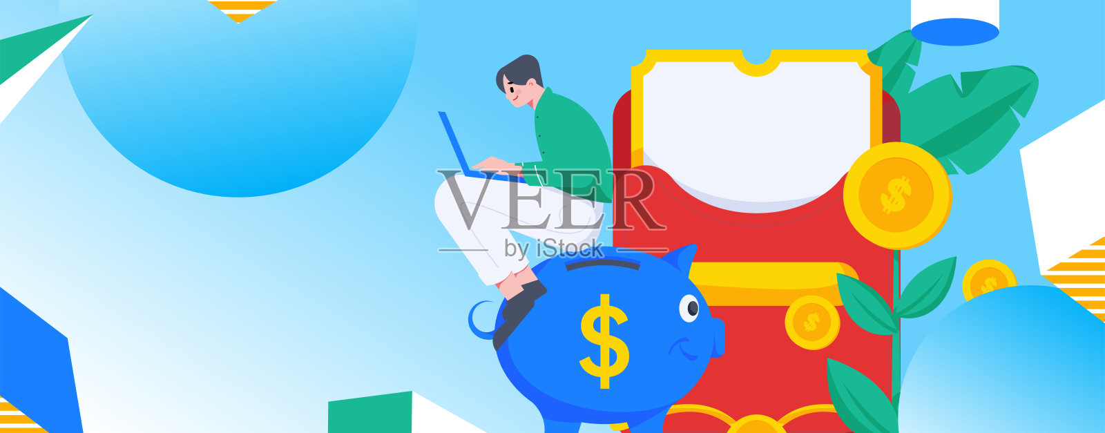 假日购物的人做电子商务网上购物平面矢量概念操作手绘插图插画图片素材