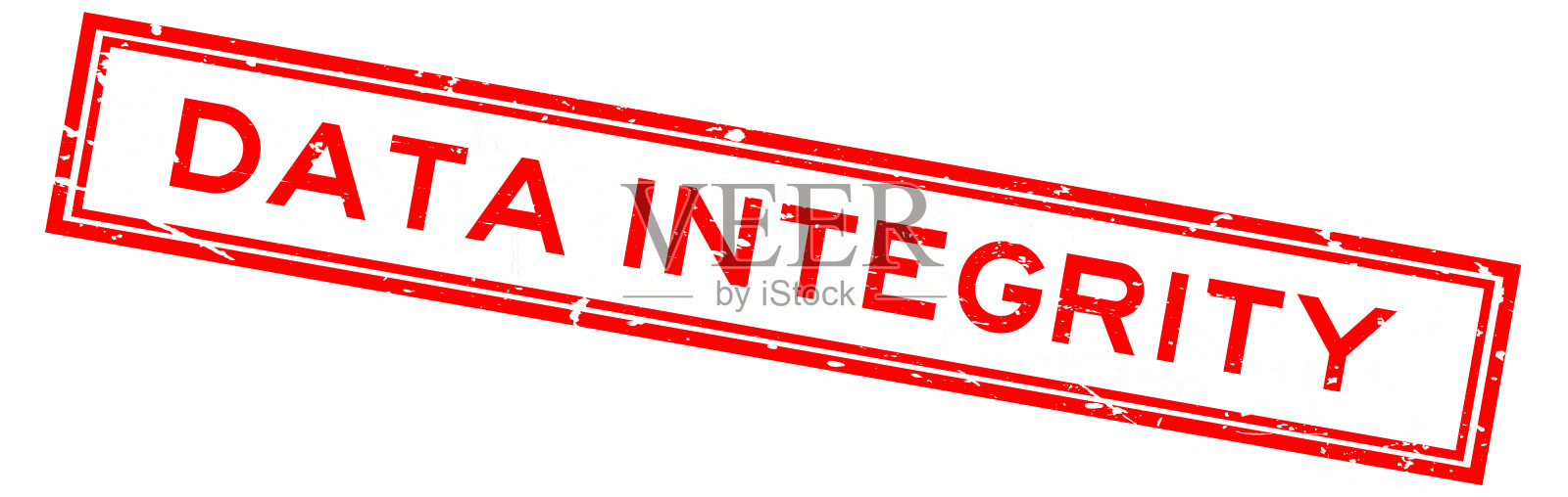 垃圾红色数据完整性字方橡胶印章白色背景插画图片素材
