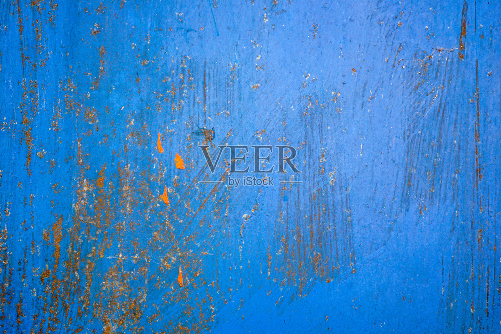 旧的蓝色金属板与铁锈背景照片摄影图片