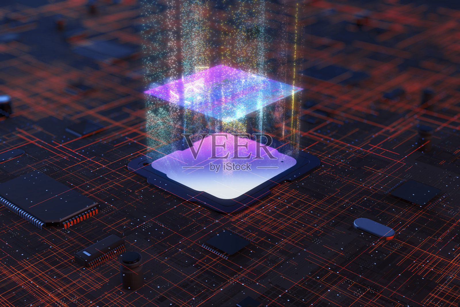 CPU内部照片摄影图片