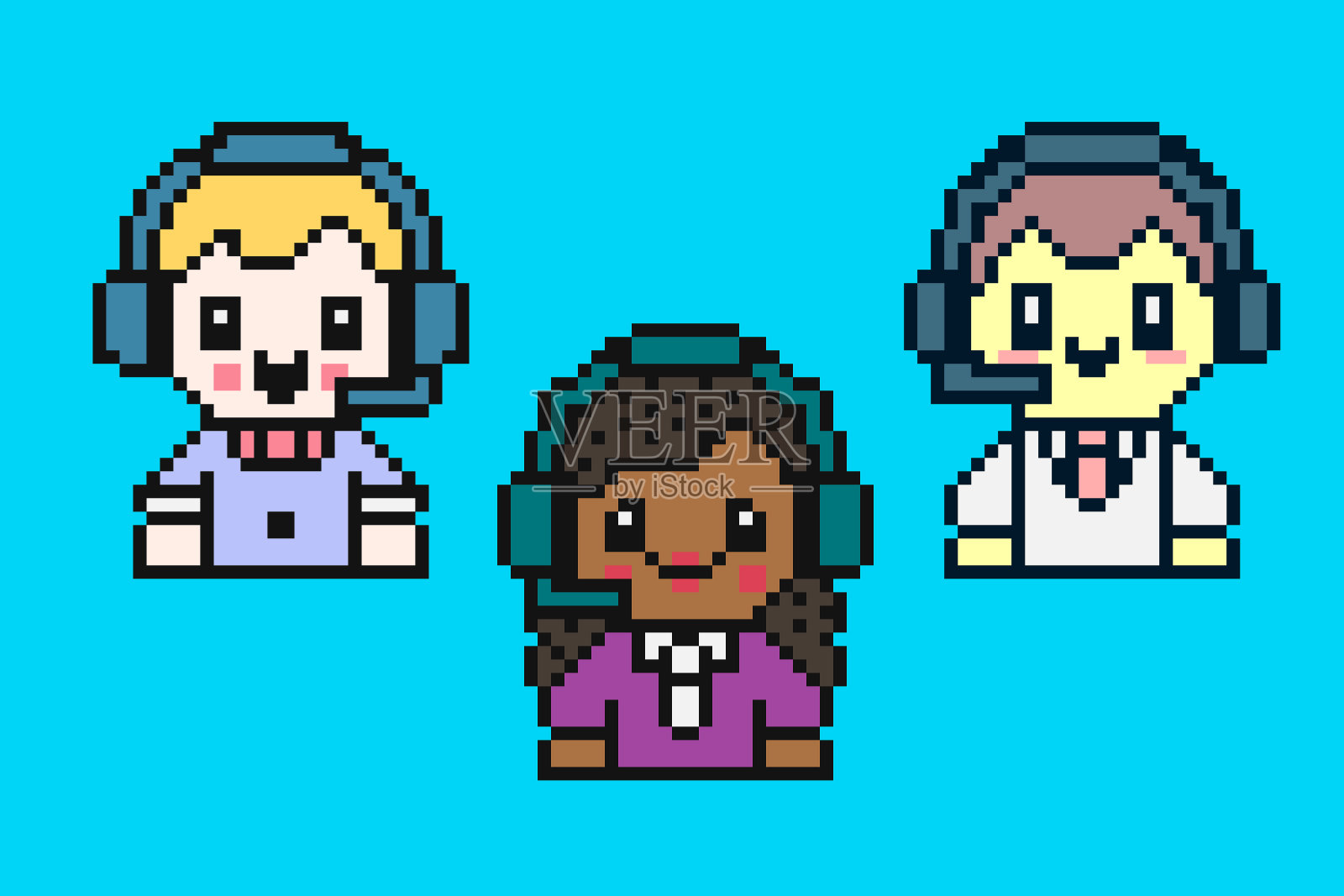 卡通帮助中心接线员。技术支持说明。插画图片素材