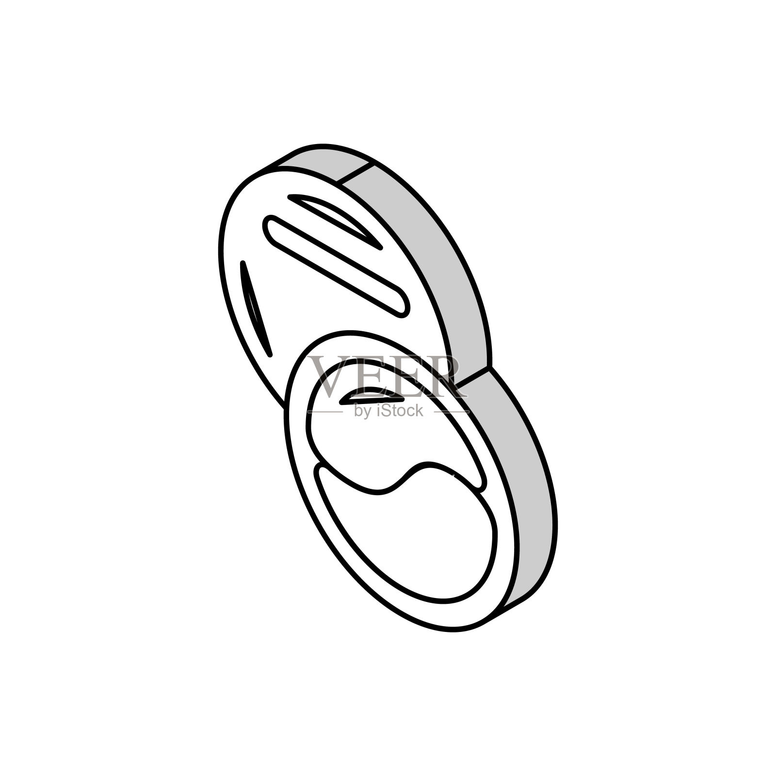 补丁美容配件等距图标矢量插图插画图片素材