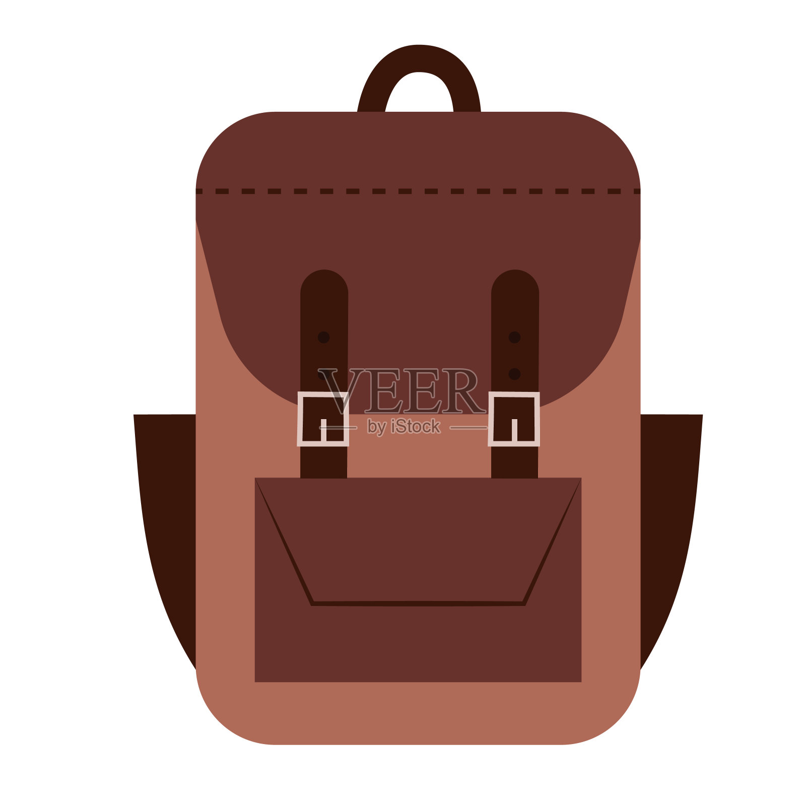 简易棕色旅行背包插画图片素材