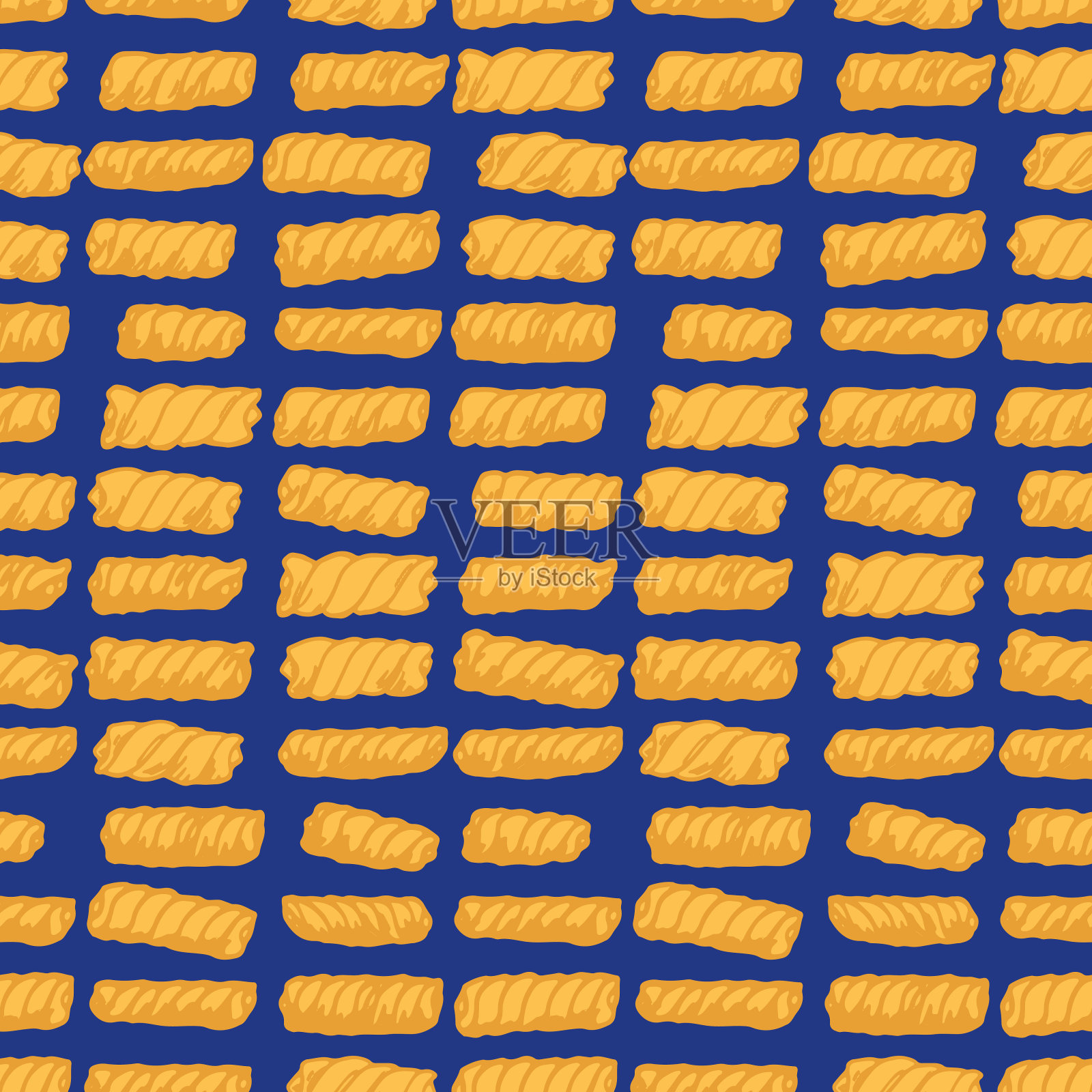 手绘涂鸦风格面食无缝图案插画图片素材