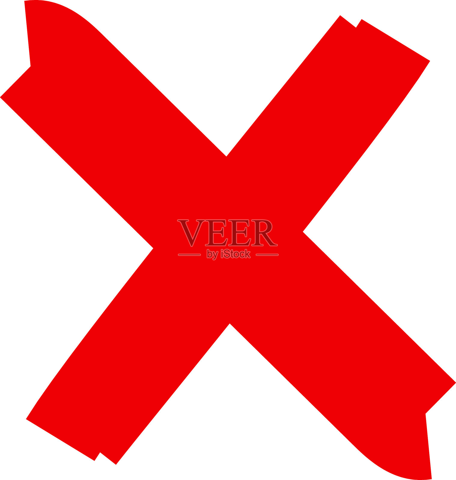 红十字标志图标。错误的标记图标。红十字X符号。Grunge X图标。插画图片素材