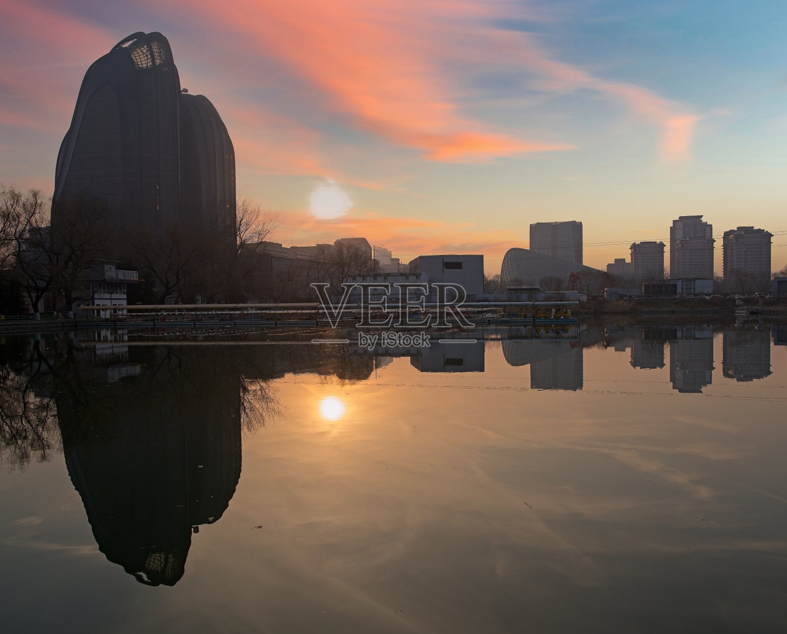 北京日落照片摄影图片