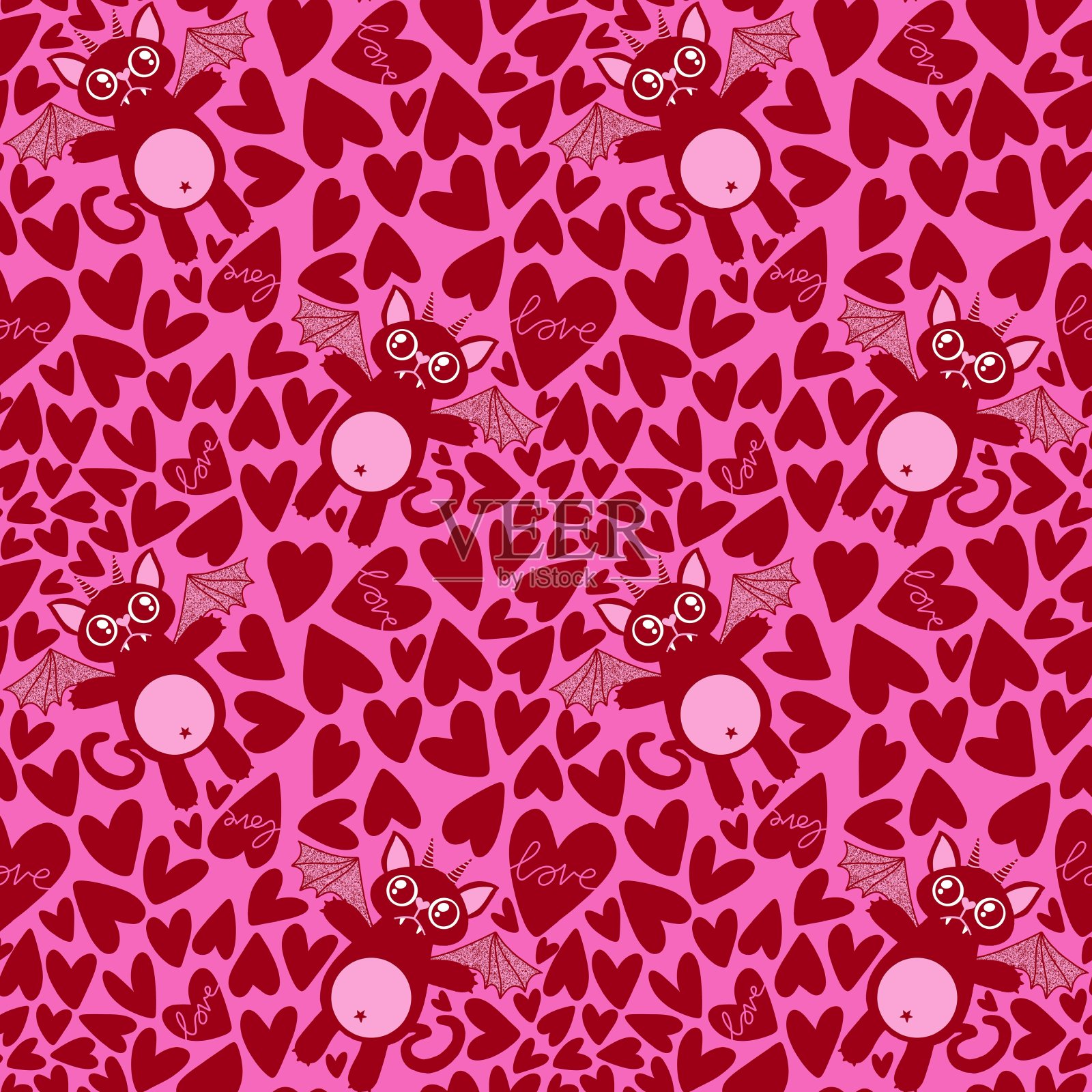 万圣节无缝猫图案用于织物和纺织品及包装插画图片素材