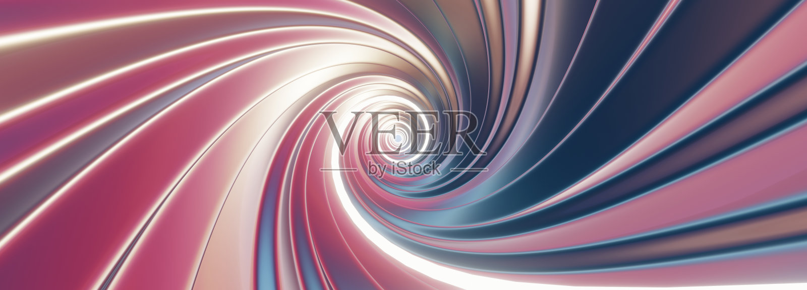 三维抽象图像的彩色隧道与星星,创造一个充满活力和迷人的宇宙之旅。照片摄影图片