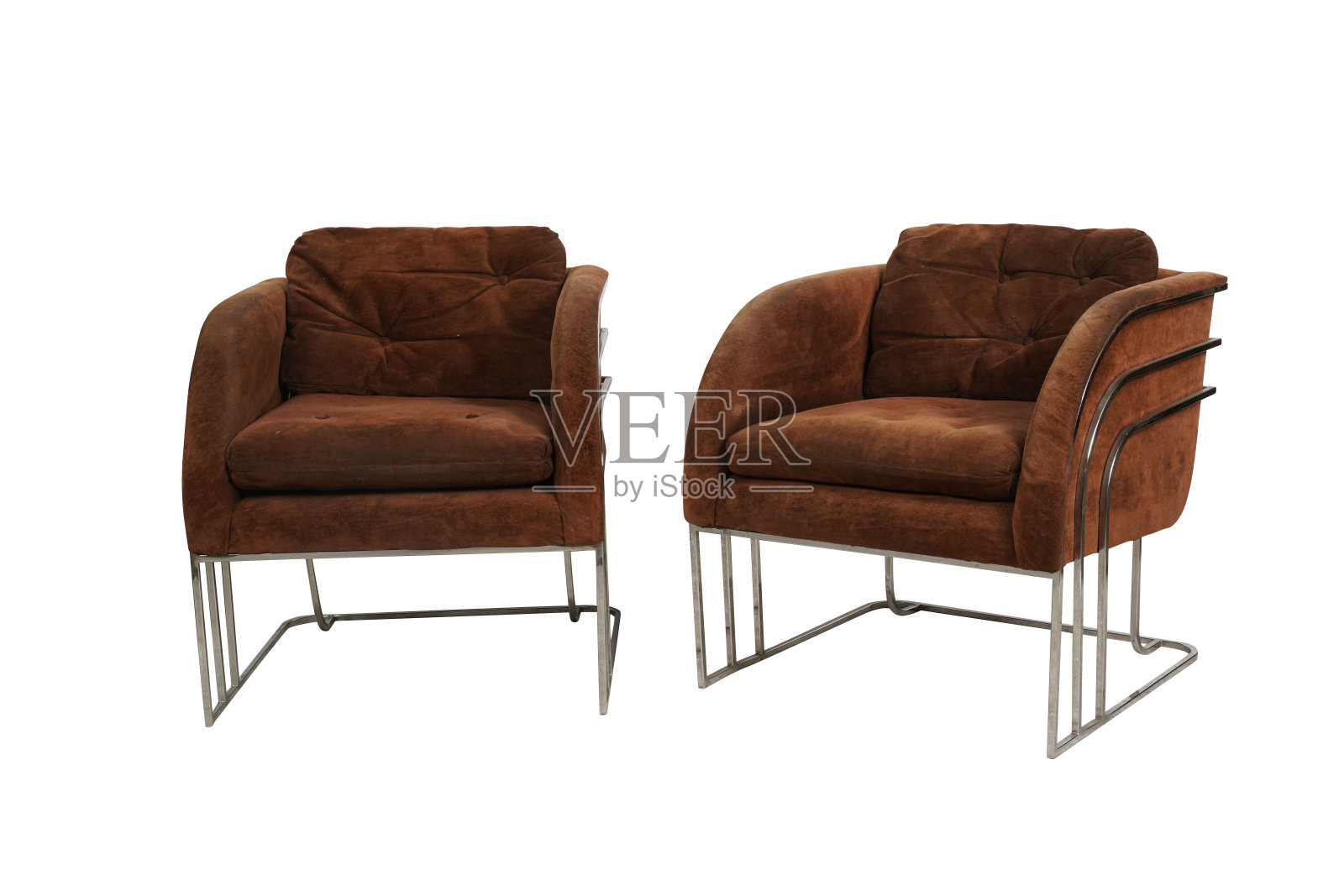 鲜艳的红色皮革扶手椅孤立照片摄影图片