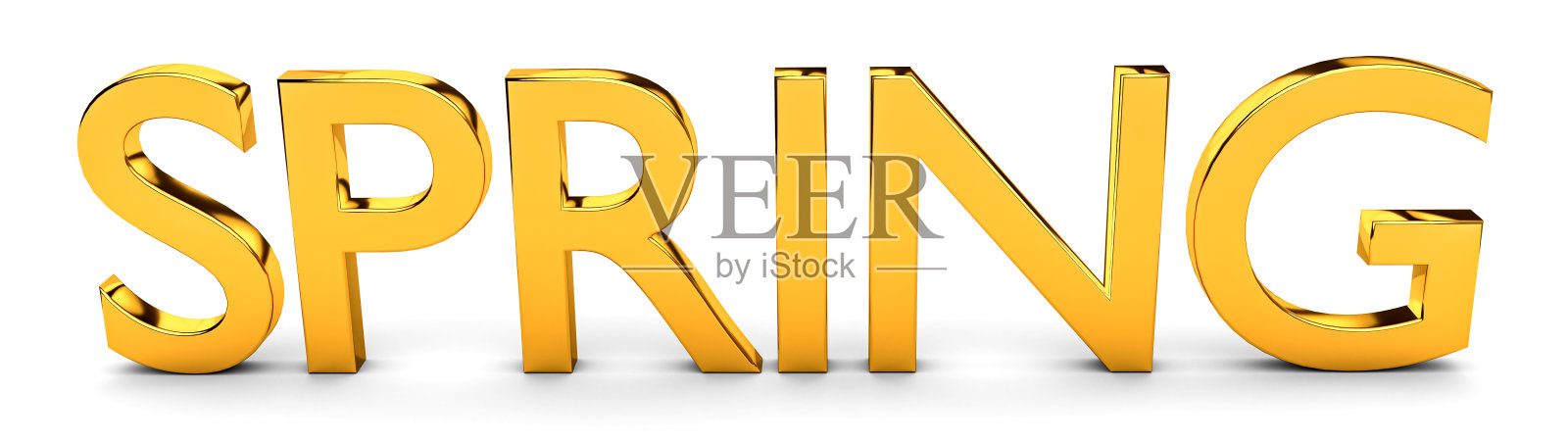 一个季节设计或装饰的单词“SPRING”的孤立插图照片摄影图片