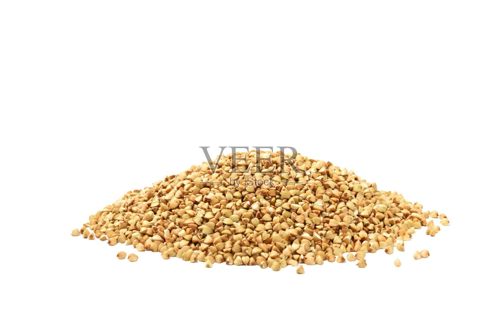 白色背景上的绿色荞麦。超级食物。生荞麦粥。健康素食,生态产品,饮食,有机。照片摄影图片