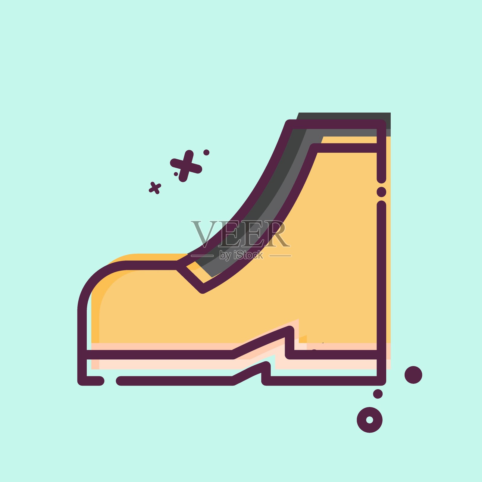 图标的鞋子。与时尚有关的象征。MBE风格。简单的设计可编辑。简单的说明插画图片素材