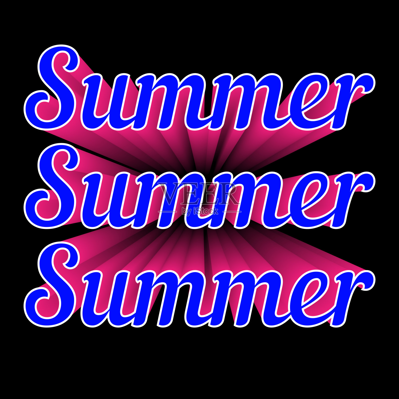 3d蓝色字母与粉红色的阴影在黑色的背景插画图片素材