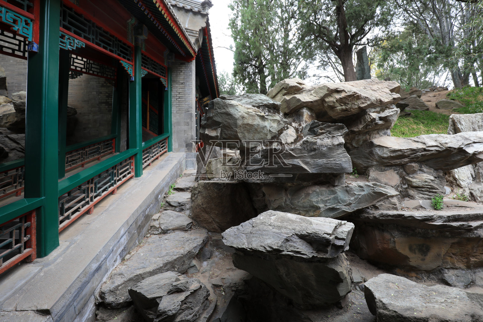 中国古典廊道建筑,北京照片摄影图片