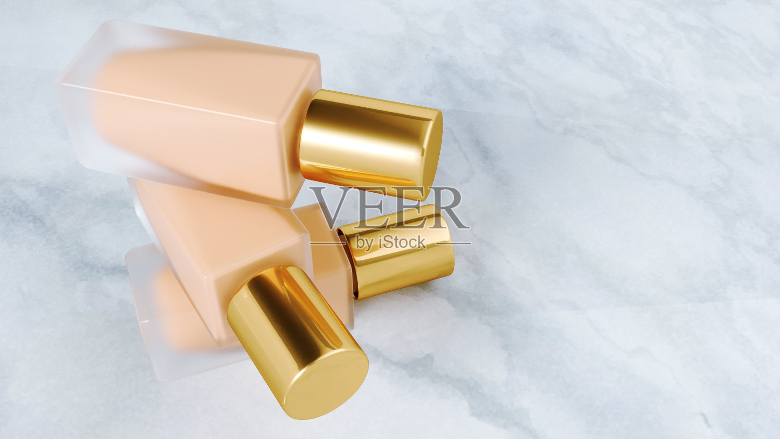 一套粉红色的指甲油瓶孤立在白色的背景,照片摄影图片