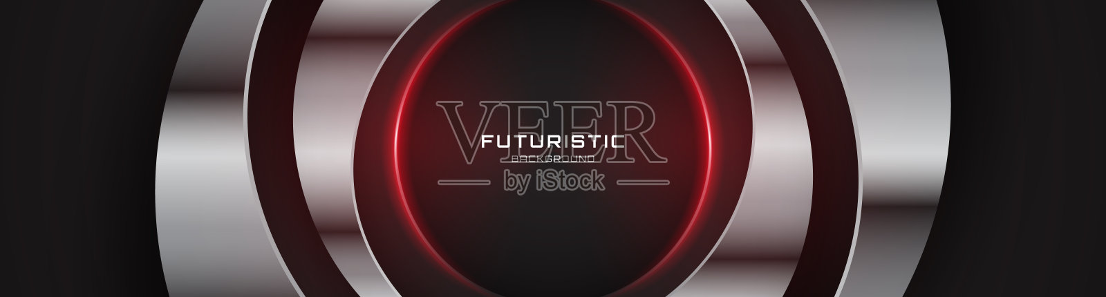 3D黑色银色技术背景重叠层在黑暗空间与红色光圈效果装饰。现代平面设计元素裁剪风格的网页横幅,传单,卡片,封面或小册子的概念插画图片素材