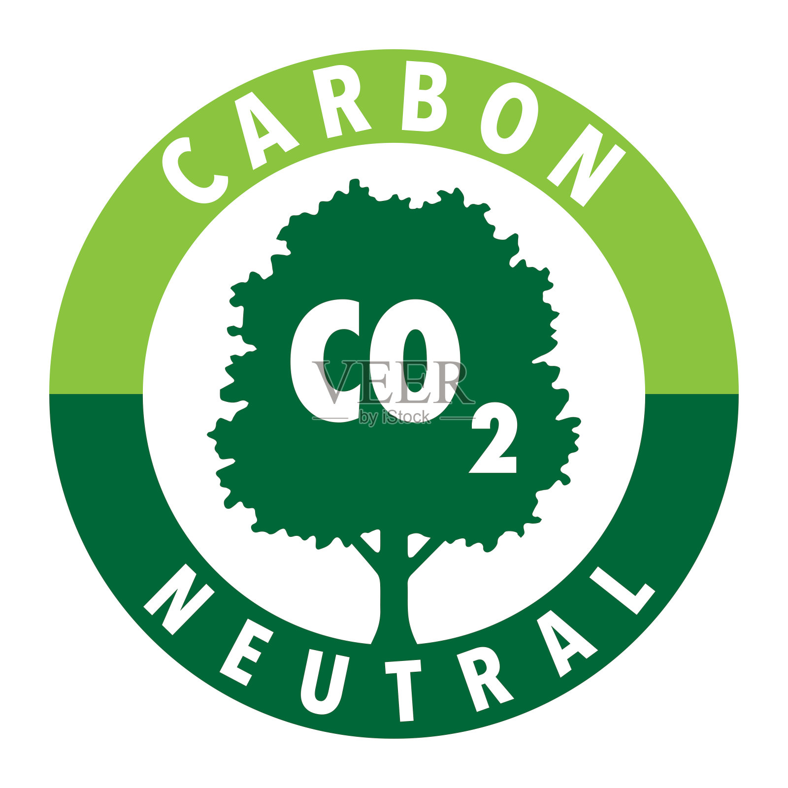 净零二氧化碳或碳中性贴纸插画图片素材
