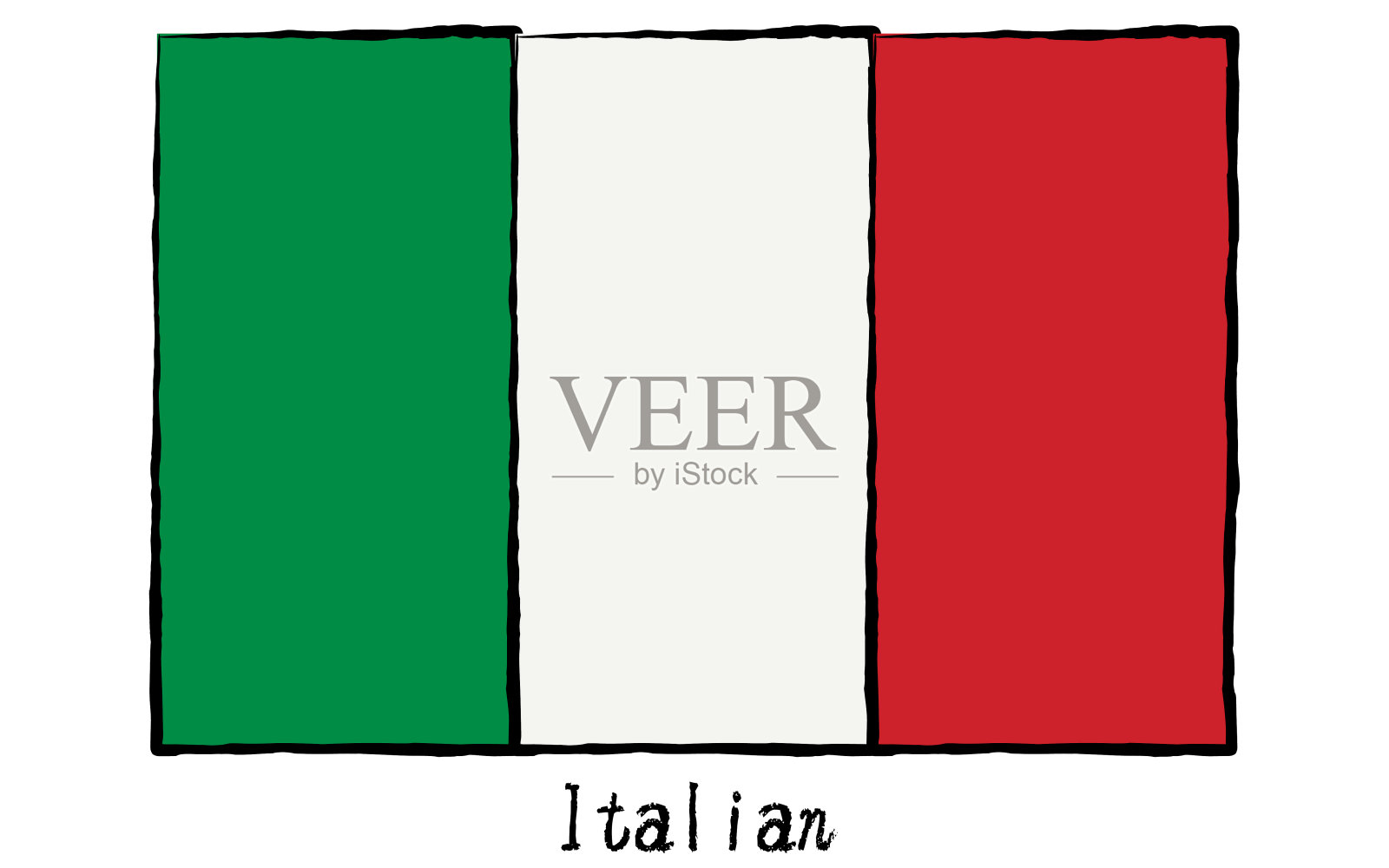 模拟手绘世界国旗,意大利插画图片素材