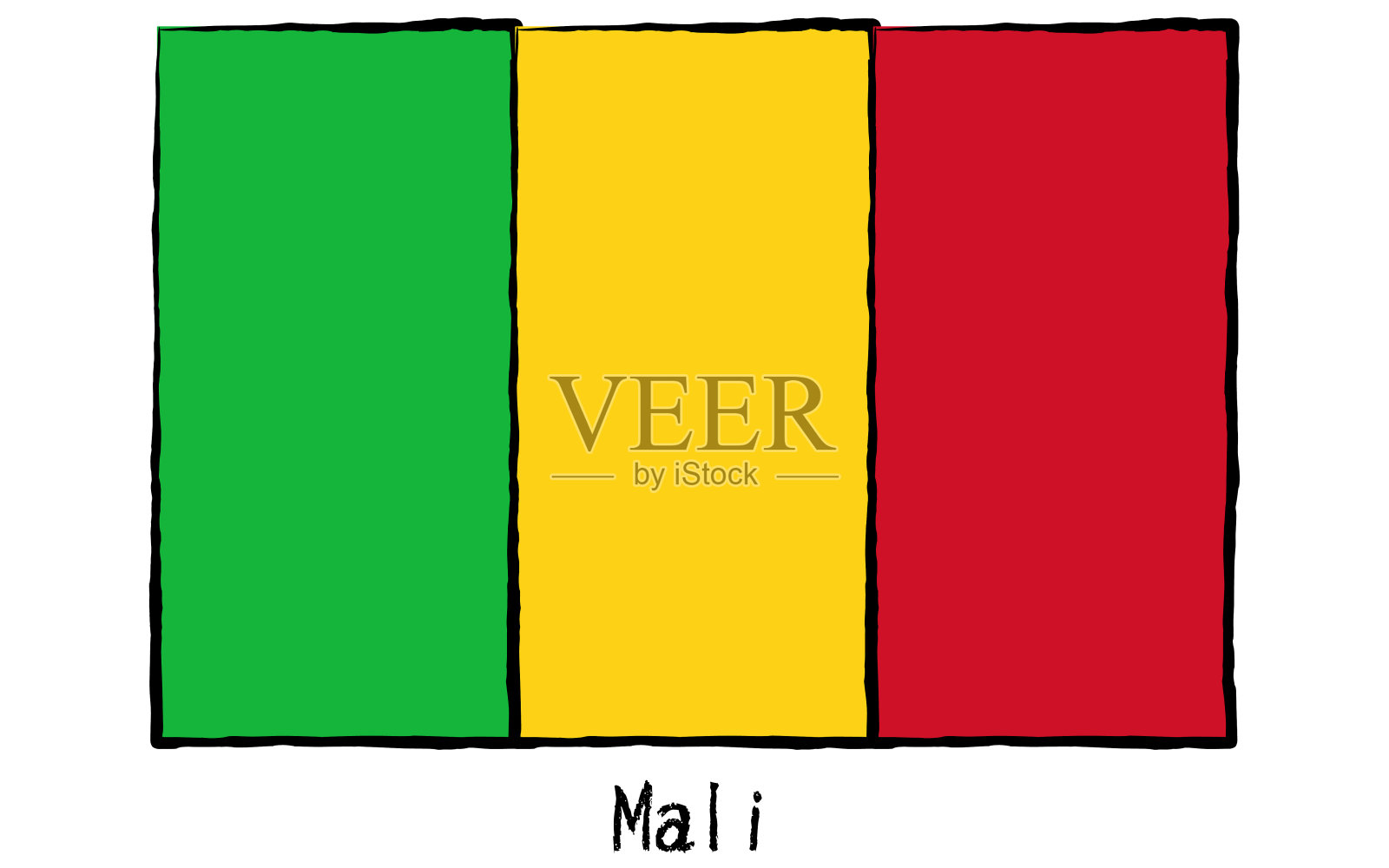 模拟手绘世界旗帜,马里插画图片素材