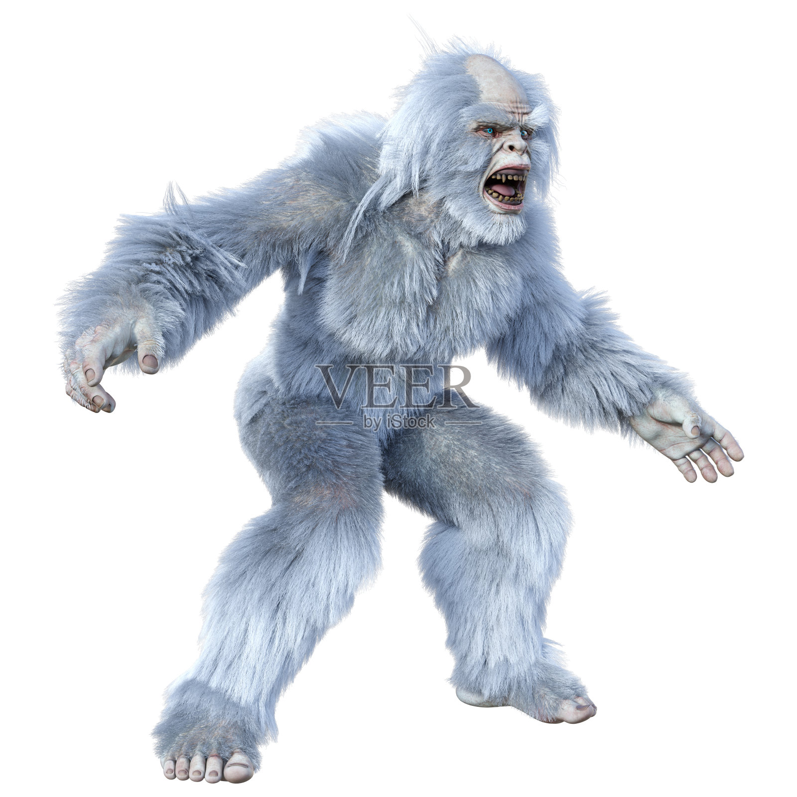 3D渲染雪人在白色照片摄影图片