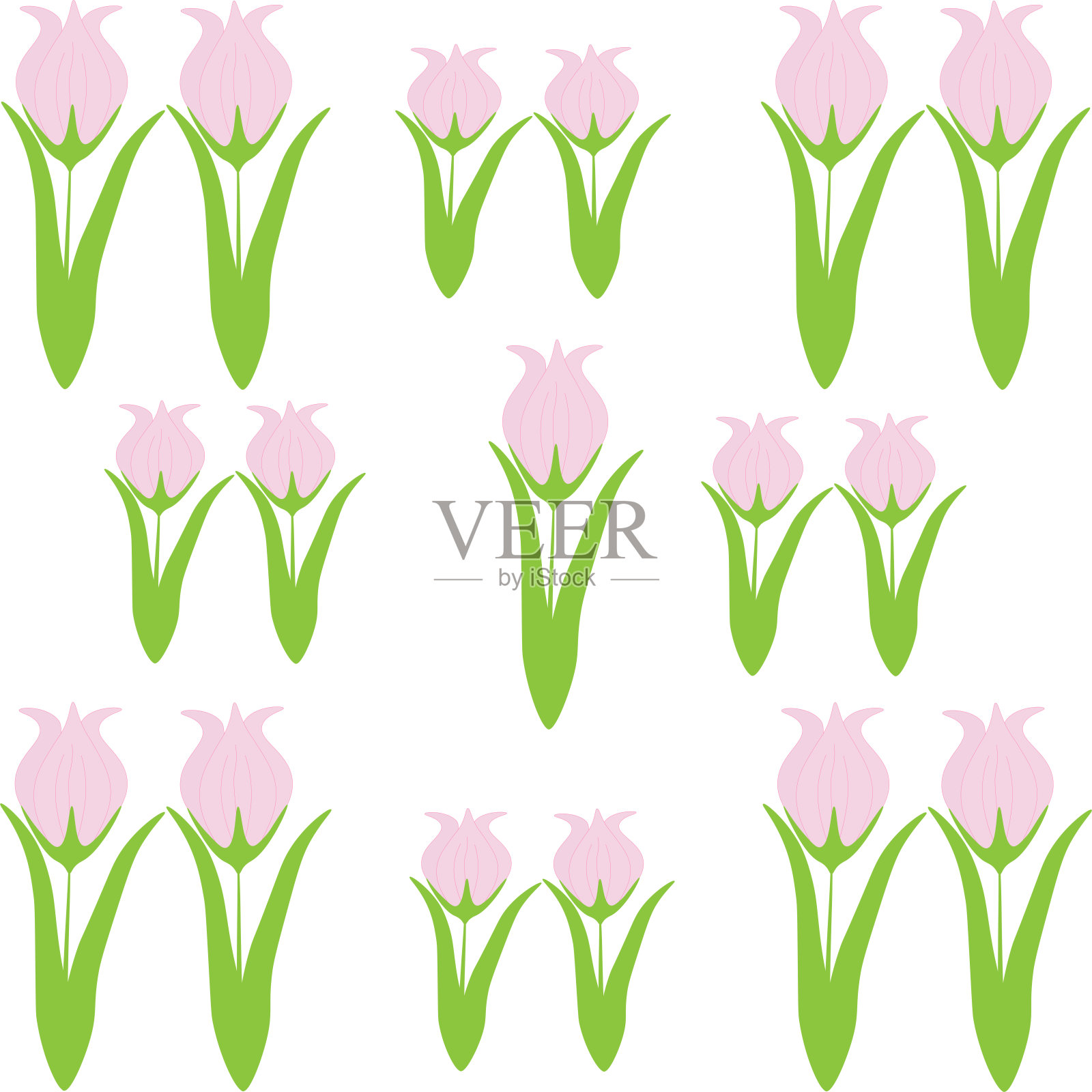 美丽的春天粉红色的郁金香。节日概念为3月8日、母亲节、复活节插画图片素材