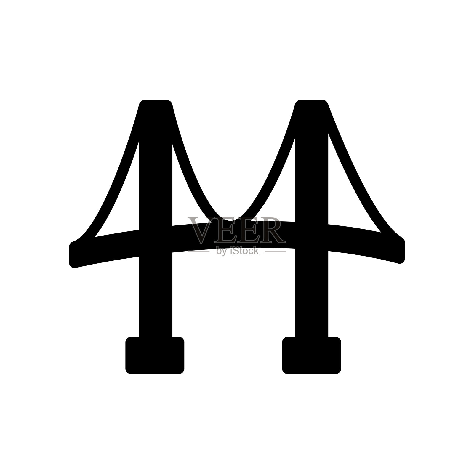 布鲁克林大桥图标矢量。标识插画图片素材