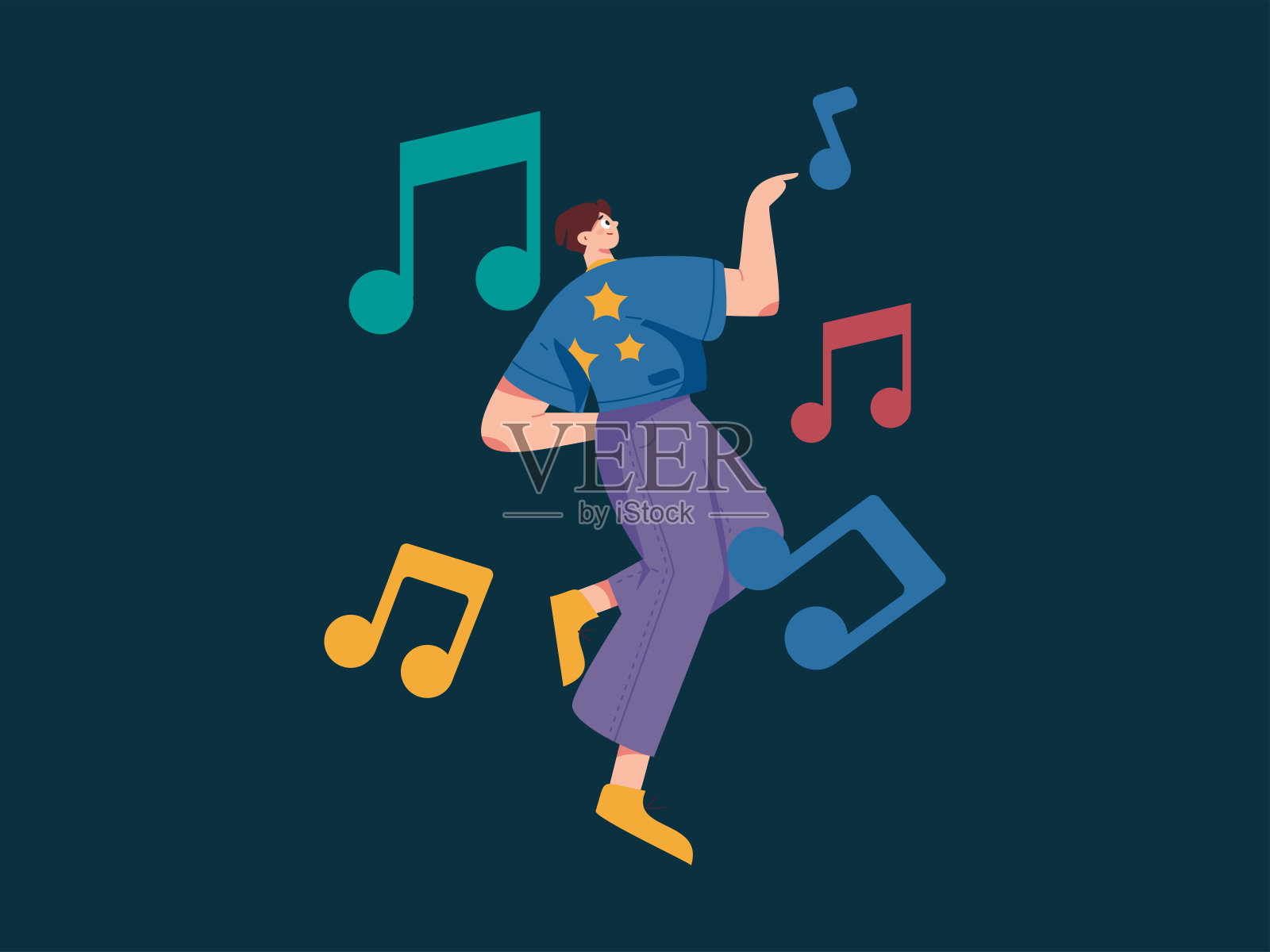 音乐人物场景平面矢量概念操作插图插画图片素材