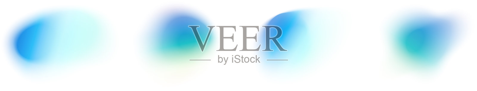 Y2K渐变形状与蓝色模糊的颜色。抽象、流畅的色彩。平面矢量插图隔离在白色。插画图片素材