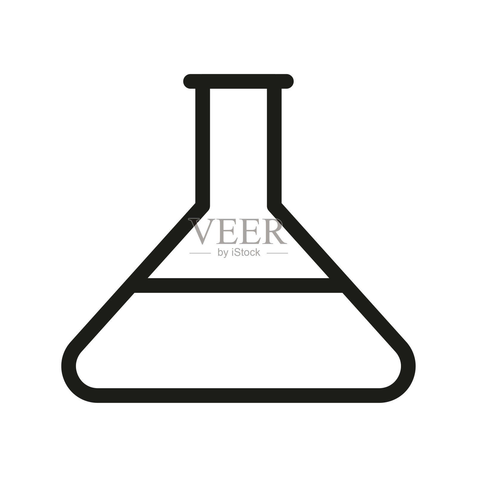 图标实验室烧瓶。科学,化学研究。实验,实验室分析。矢量插图。每股收益10。插画图片素材