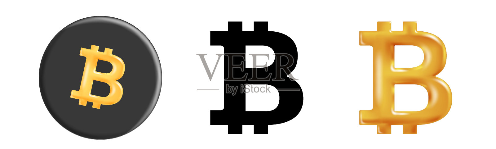 比特币黄金3d标志透明插图插画图片素材