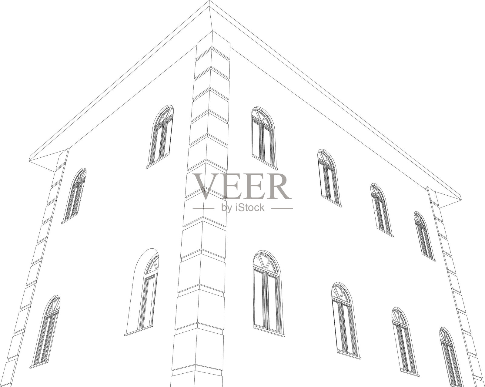 住宅项目的三维插图插画图片素材