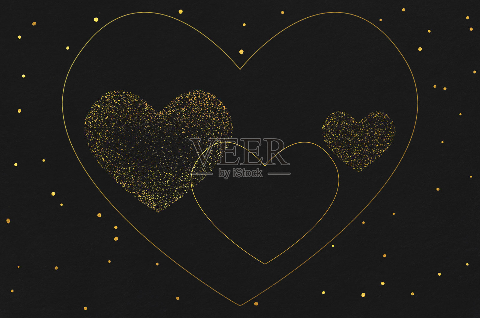 和石纸的纹理带有金色的心照片摄影图片