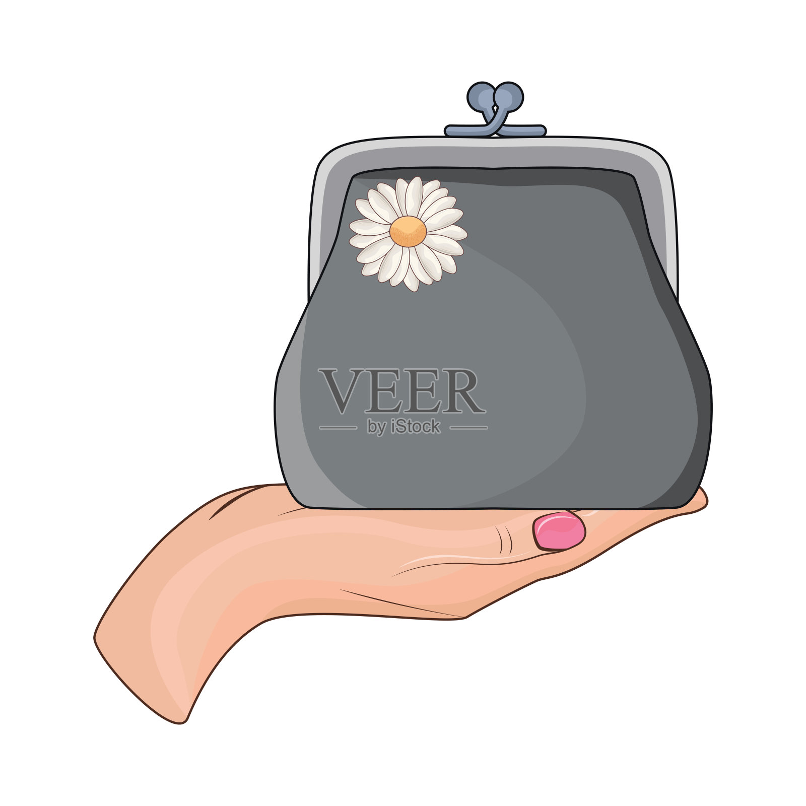 女人的钱包插画图片素材