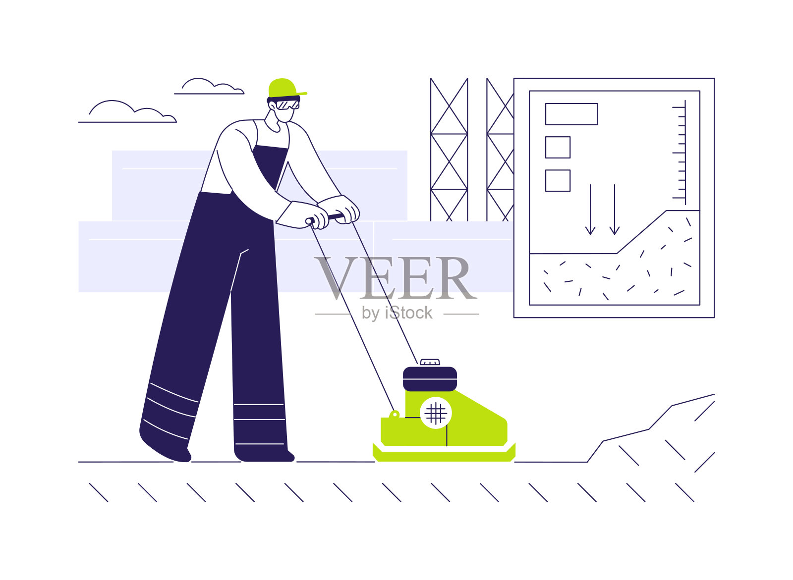 土壤压实抽象概念矢量插图。插画图片素材